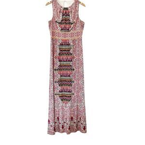 London Times Multicoloured Medallion Pattern Sleeveless Maxi Dress